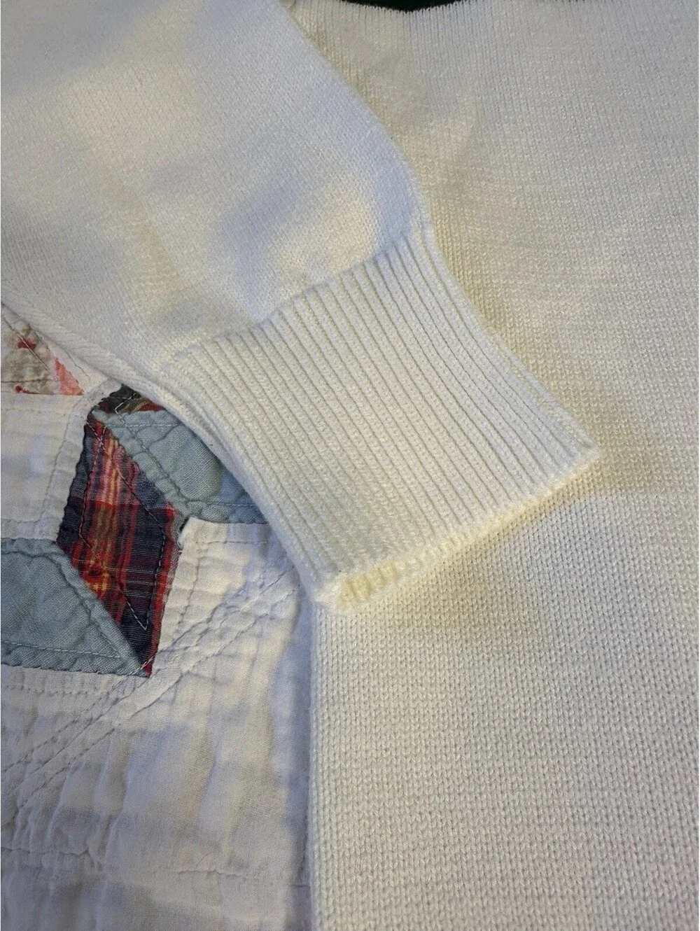 NWOTS Moonrise Nantucket White Knit Sweater Oversized Coastal Preppy Varsity Med